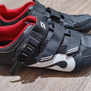 Peloton Cycling Shoes Mens Size 46 US 12 Black Red White